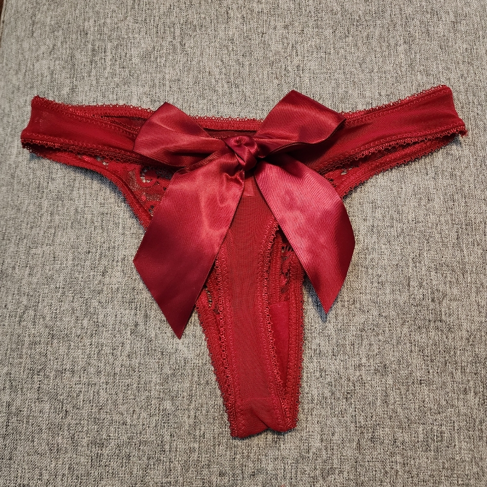 Shein Red Lace Thong with Bow